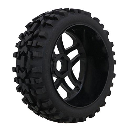 Hobbypower 4pcs 17mm Hub Wheel Rim & Tires Tyre OD-118mm for 1/8 Off-Road RC Buggy Truck