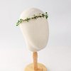 KorViSHOW Handmade White Flower Crown Fairy Wreath Women Girls Flower Headband for Bridal Weeding Headdress Fairy Green Leaf Headpiece Cosplay Photo Prop