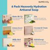 Sumbody Handmade Soap Bar Heavenly Hydration - (6 Pack) Hydrating Bath Soap Bars for Dry Skin, Moisturizing Bar Soap for Face, Hands and Body, Bath Gift Set Natural Soap for Men & Women, Made in USA
