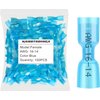 haisstronica 100pcs Blue Heat Shrink Female Spade Connectors,16-14 Gauge Insulated Electrical Crimp Wire Terminals