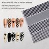 1 Box Nail Foil Transfer Stickers Decals, Print Black White Plaid Nail Art Sticker, Nail Art Design Tool, DIY Nail Art Stickers Decals Decorations Acrylic Nails Supplies for Home and Nail Salon