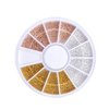 WEILUSI 3D Mixed Nail Art Steel Studs Mini Metal Caviar Nails Beads Ball Gold Silver Rose Gold Nail Ball Design for Women Nail DIY Tools Manicure Decorations