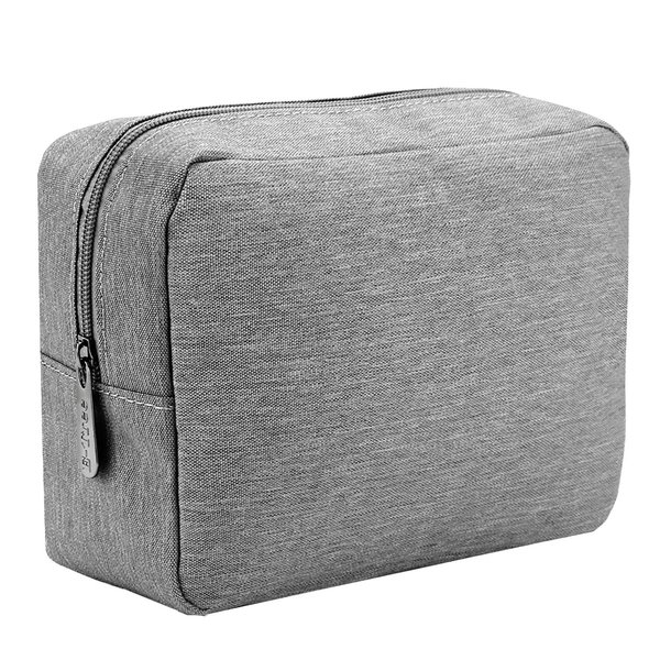 E-Tree 9.8 inch Canvas Zippered Cosmetic Travel Bag, Makeup Carrying Case, Mini Packing Cube, Compliant Bag, Toiletry Carry Pouch Small Organizer, Grey…