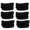 6pcs Magic Headband Face Mask Head Wrap Elastic Bandana Outdoor Headwear Sport Scarf Neck Gaiter UV Resistence for Workout (6pcs Black