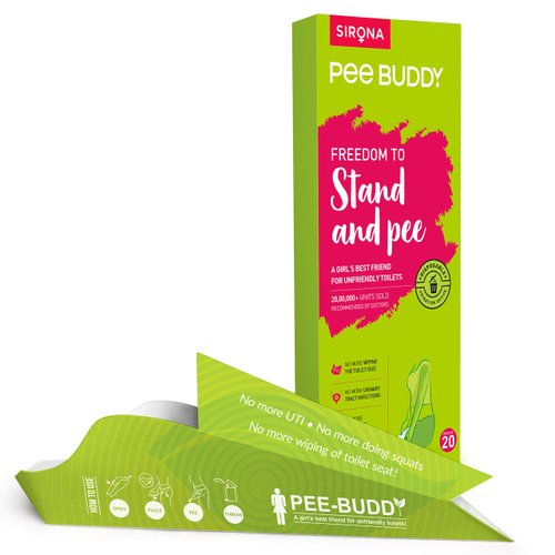 PeeBuddy 20 Funnels Portable Female Urination Device | Disposable Female Urinal Funnel | Travel, Camping, Hiking and Outdoor Activities | Discreet and Compact Stand and Pee Funnel for Women