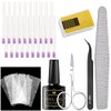 Fiberglass Nail Extension Gel Kit Gel Nail Builder Extension Fiber Nail Kit with Magical Silk Fiberglass, Quick Building Gel, Nail File, Tweezers, Scissors, Nail forms for Gel Extension Nail Art