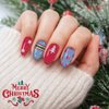 12 Sheets Christmas Full Nail Wraps Nail Art Polish Strips Stickers, Self-Adhesive Full Wrap Nail Art Decals Christmas Tree Snowflake Elk Santa Claus for Xmas Party Nail Decor with 2 Piece Nail Files