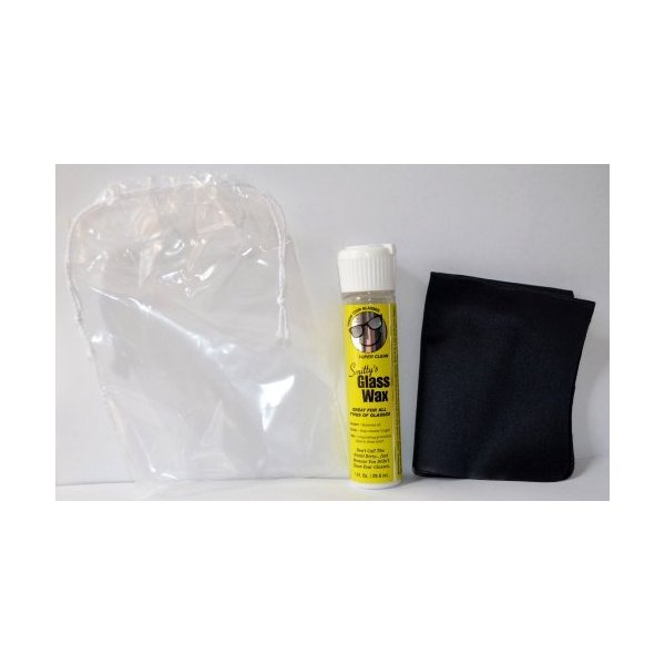 Smitty's Glass Wax and Screen Cleaner with Carrying Pouch, Bottle and Cloth Cleaner