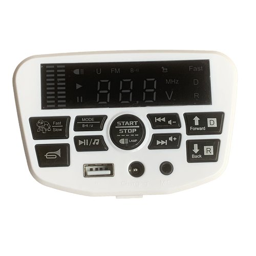 weelye JR1956G Horn12V Children's Electric Vehicle Power Supply Central Control Switch Multi-Function Bluetooth Connection Music Power Display Center Panel Electric Toy Car Replacement Parts