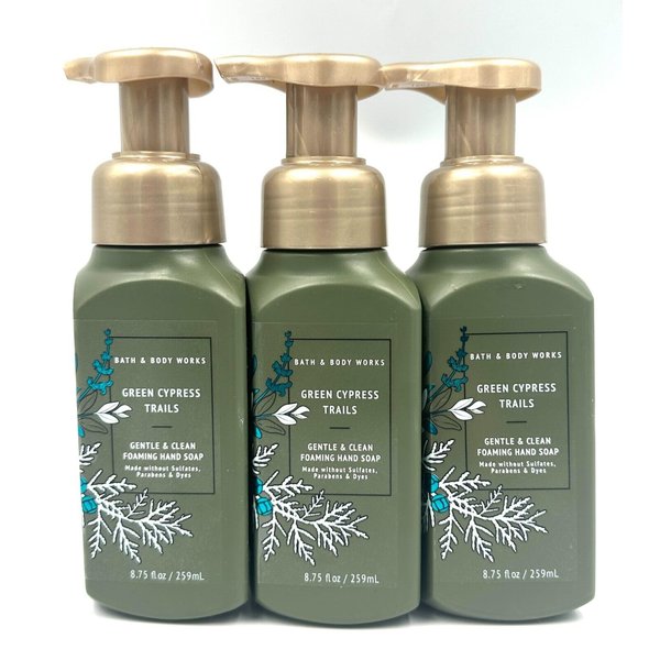3 GREEN CYPRESS TRAILS Gentle Foaming Hand Soap bath body 8.75 fl.oz