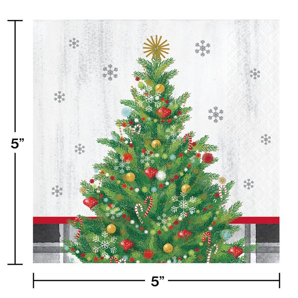 Holiday Christmas Tree Beverage Napkins, 16 ct