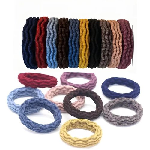 MILAHome 20 PCS Versatile Chic Korean-Style Hair Ties - Seamless, Durable & High Elasticity Rubber Bands with Stylish Leather