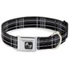 Buckle-Down Seatbelt Buckle Dog Collar - Plaid Black/Gray - 1.5" Wide - Fits 16-23" Neck - Medium
