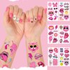 Preppy Temporary Tattoos Pink Preppy Themed Birthday Party Supplies Decorations Favors Stickers for Kids Girls Gifts Classroom School Prizes Rewards 20 Sheets