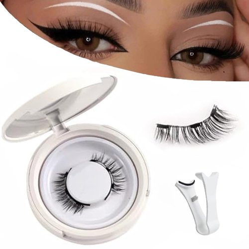Magnetic Eyelashes, Magnetic Lashes, Magnetic Lashes No Glue Needed, Reusable Natural Look Magnetic Lashes with Applicator (Natural)