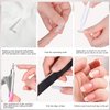 Acrylic Nail Tips 500pcs, French Fake Nails Natural False Nail Tips with Nail Clipper and Storage Case for Nail Art Salon and Home DIY (10 Sizes)