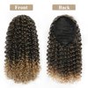 Ponytail Extension Drawstring Ponytail for Black Women 14 Inch Blonde Curly Drawstring Ponytail Extensions Synthetic with 2 Clips on Ponytail Hair Extensions (1B/27#)