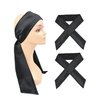 YTBYT Wig Grip Band Soft Satin Scarf Fashion Headbands for Lace Frontal Wigs Fixing Makeup Sports Yoga Facial (2 Pieces Black)