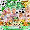 KUGUY 177 Pcs Soccer Birthday Party Decorations, Soccer Birthday Party Supplies, Soccer Party Decoration for Boy Girl Adult, Sport Football Soccer Theme Decor Include Balloon Tableware, Serve 10 Guest