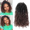 SUYIAPIY Yanky Twist Crochet Hair Bohemian Spring Twists Hair Senegalese Twist Crochet Hair with Curls Synthetic Marlybob Crochet Braids Hair Extensions for Black Women (1B/33#, 10 inch)