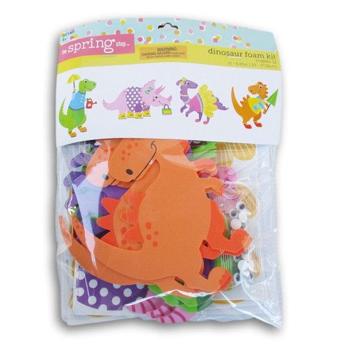 Playside Creations Dinosaur Dress Up Foam DIY Craft Kit for Kids - 1 Kit (Makes 12)