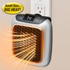 Ontel Handy Heater Turbo 800 Wall Outlet Small Space Heater with Adjustable Thermostat, Programmable 12-Hour Timer, Auto Shut Off - Quiet & Space-Saving Ceramic Mini Heater