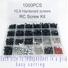 1000pcs Universal RC Screw Kit Screws Assortment,Set Hardware Fasteners for Traxxas Axial Redcat HPI Arrma SCX10 Losi 1/8 1/10 1/12 1/16 Scale RC Cars Trucks Crawler, RC Screw Kit, Car Body Clips Pins