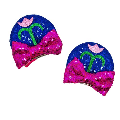 Viwind Mouse Ear Hair Clips for Women, Cute Anna Bow Ear Barrettes for Adults, Glitter Princess Costumes Birthday Party Favors Hair Accessories