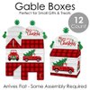 Big Dot of Happiness Merry Little Christmas Tree - Treat Box Party Favors - Red Truck Christmas Party Goodie Gable Boxes - Set of 12