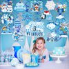 HOWAF 30pcs Winter Party Hanging Swirls, Winter Wonderland Decorations Snowflake Snowman Foil Swirls for Winter Christmas Party Supplies, Winter Theme Ceiling Swirls It's Snowing Party Supplies