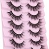 Maigitur Mink Lashes Fluffy 3D False Eyelashes 6-12mm Wispy Cat Eye Lashes that Look Like Extensions Strip Lashes Pack 7 Pairs Lightweight Fake Eyelashes for Doll Eye Makeup LZM-23, PINK