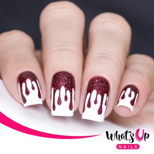 Whats Up Nails - Slime Drips Vinyl Stencils for Halloween Nail Art Design (1 Sheet, 30 Stencils)