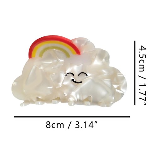 Cloud Hair Clip,Acetate Claw Clips,Hair Clips for Women,Rainbow