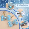 Christmas Bow Hair Clips White Snowflake Glitter Hair Clips Blue Glitter Hair Bow Clip Blue Sapphire Hairgrips White Diamond Hair Clip Design Christmas New Year Party Hair Accessories for Girls Women