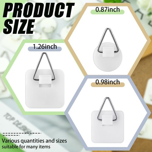 Wenqik 45 Pcs Adhesive Picture Hanger Foamboard Picture Hanging Hooks Without Nails Plastic Picture Hangers Sticky Hangers for Home Wall Art Picture Photo Frame Bathroom Closet Kitchen Door, White