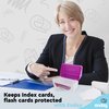 Index Card Holder Purple, 3x5 Note Flash Card Organizer Case, Index Card File w/flip top, Notecard Recipe, Holder, Holds 250 Cards, Also Available in Red, Green, Blue, Grey, Pink (1 PC) – by Enday