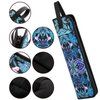 Beautyflier Set of 2 Curling Iron Travel Case, Canvas Heat-Resistant Flat Iron Holder Case, Straightener Travel Case and Silicone Mat for Hair Tools for Travel, Gym or Daily Use (16.5IN, Blue Flower)