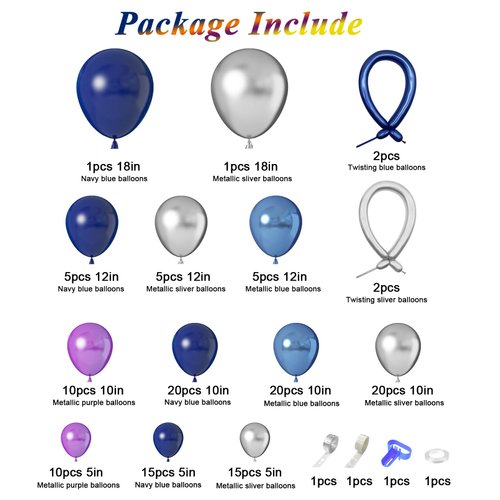 Amandir139pcs Space Balloon Garland Arch Kit - Outer Space Birthday Decorations with Blue Purple Silver Galaxy Astronaut Foil Balloons for Boys Kids Space Themed Birthday Party Decoration Supplies