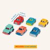 Battat- Wonder Wheels- Set of 6 Mini Toy Cars For Kids – Race Car, Truck, Taxi, Police Car, Retro Car, 4x4 – Pretend Play- Recyclable Materials - Mini Riders- 1 Year +