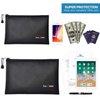 Fireproof Safe Money Document Bags - 2 Pack 13.4" x 9.8" and 10.6" x 6.7" Waterproof Zipper Bag, Fire & Water Resistant Storage Organizer Pouch for A4 A5 Documents Holder,File,Cash,Passport,Tablet