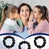 30 Pieces Silk Hair Scrunchies Satin Elastic Hair Bands Skinny Hair Scrunchies Hair Ties Ropes Ponytail Holder for Women Girls Decorations (Black)