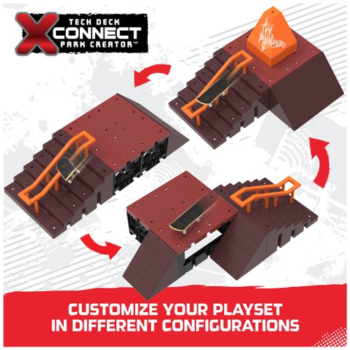 TECH DECK, Pyramid Shredder 2.0, X-Connect Park Creator, Customizable and Buildable Ramp Set with Exclusive Fingerboard, Kids Toy for Ages 6 and up