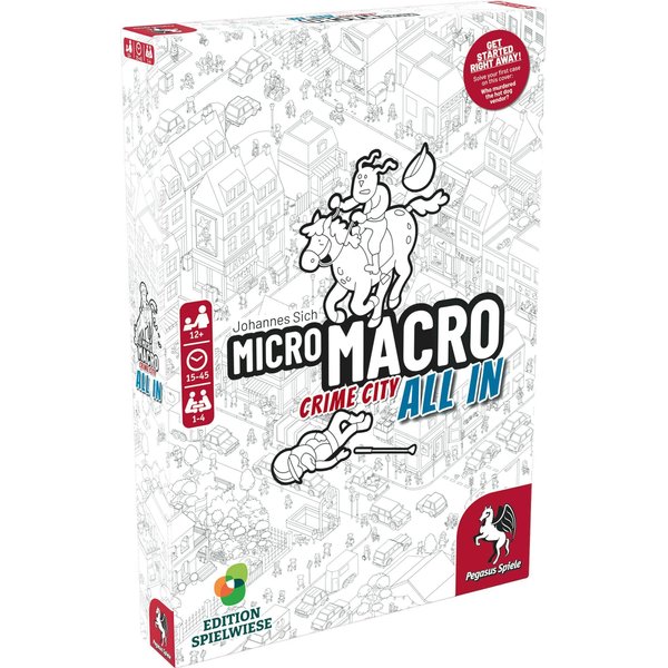 MicroMacro: Crime City 3: All in – Board Game by Pegasus Spiele - 1-4 Players – Board Games for Family – 15-45 Minutes of Gameplay – Games for Game Night – Teens and Adults Ages 14+ - English Version
