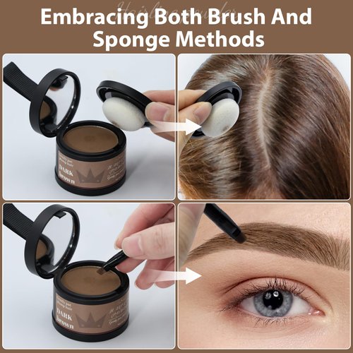 2 Pack Hairline Powder for Women and Men,Used to Root Touch Up Hair Color, Thinning Hair,Gray Hair Coverage and Bald Spots Coverage, Dark Brown