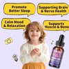 Kids Magnesium Liquid Drops-Magnesium Glycinate Liquid for Kids Supplement-w/L-theanine, Omega-3, Vitamin B6, D3 - for Sleep, Relaxation, Brain, Bones - Peach Flavor, 2 Fl Oz