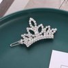 Allereyae Crystal Tiaras Crown Hair Clip Barrette Rhinestone Crown Hairpins Barrette Silver CZ Crown Head Clip Headwear Crystal Wedding Hair Accessories for Women and Girls (Silver)