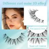 Obeyalash 5 Pairs False Eyelashes Natural Fake Eye Lashes Clear Band Natural Look Wispy Eyelashes with Eyelash Adhesive