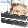 Styling Comb 2pcs Professional Stainless Steel Haircut Comb Salon Hairdressing Comb Styling Tool For All Hair Types Fine and Wide Tooth Hair Barber Comb(Black)