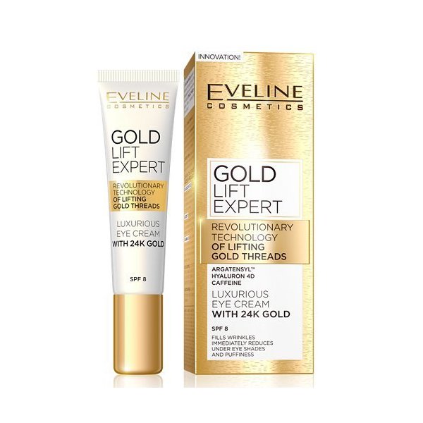 NEW EVELINE Gold Lift Expert Eye Cream 15ml Anti Wrinkle, Reduce Under Eye shade
