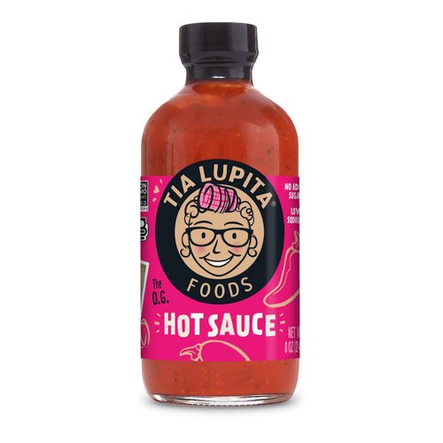 Tia Lupita Hot Sauce | 8 oz x 1 Bottle | Flavorful Heat, Medium Spice, Smoky with hints of Sweetness | Gluten Free, Non GMO, Sugar Free, Low Sodium, Keto, No Carbs - Made with Red Jalapeño Peppers